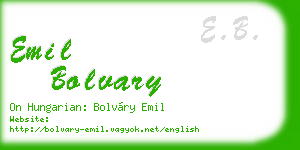 emil bolvary business card